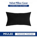 MIULEE Velvet Soft Soild Decorative Square Throw Pillow Cover Cushion Case for Sofa Bedroom Car 12 x 20 Inch 30 x 50 cm