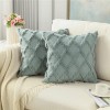 OMIO Pack of 2 Soft Plush Short Faux Wool Velvet Decorative Throw Pillow Covers Luxury Square Pillowcases Boho Cushion Covers for Couch Sofa Bedroom 16"x16" Grey