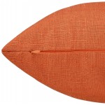 RainRoad Orange Decorative Throw Pillow Cover for Sofa Couch Bedroom Car Cotton Linen Pillow Case Cushion Cover Set of 2 ,18 x 18Inch 45cm x 45cm Orange