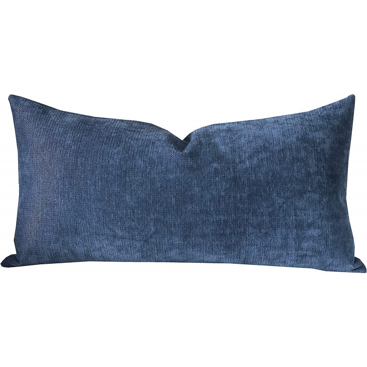 SLOW COW Cashmere Rectangular Pillow Cover Pillowcase Decorative Lumbar Throw Pillow Cover for Couch Sofa 12 x 24 Inches Navy Blue