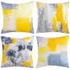Taeamjone Yellow Grey Modern Throw Pillow Covers 4PCS Abstract Art Decorative Throw Pillows Cushion Cover Sofa Pillow Case Square Cushion Covers for Couch Bedroom Living Room