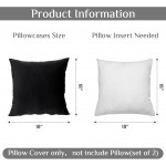 Throw Pillow Covers ONME Velvet Pillow Covers Black 18x18 inch Set of 2 Square Pillow Covers Decorative Solid Color Cushion Cover Pillowcases for Sofa Couch Bed ,Car Yard