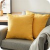 Top Finel Decorative Throw Pillow Cases Soft Chenille Solid Cushion Covers 24 X 24 for Couch Bedroom Car Pack of 2 Mustard Yellow