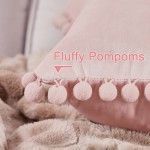 Top Finel Decorative Throw Pillow Covers 18 x 18 Inch Soft Particles Velvet Solid Cushion Covers with Pom-poms for Couch Bedroom Car 45 x 45 cm Pack of 2 Blush Pink