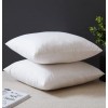 YSTHER Down Feather Throw Pillow Inserts 18x18 Set of 2 Square Form Sham Stuffer Premium Hypoallergenic Cotton Lumbar White Decorative Sofa Cushion Couch