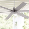 60" Turbina Max DC Modern Industrial Rustic Indoor Outdoor Ceiling Fan with Remote Control Brushed Nickel Silver Metal 5 Blades Damp Rated for Patio Exterior House Porch Garage Barn Casa Vieja