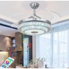 Angry Pryo FANRYO 42 Inch Crystal Ceiling Fan with Light and Bluetooth Speaker 7 Color Change Music Player 3 Speed Retractable Chandelier Remote,Fans Lighting Fandelier for Bedroom Living Room