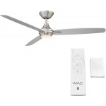 Blitzen Indoor and Outdoor 3-Blade Smart Ceiling Fan 54in Brushed Nickel with 3000K LED Light Kit and Remote Control
