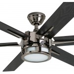 Honeywell Ceiling Fans 51035-01Kaliza Modern LED Ceiling Fan with Remote Control 6 Blade Large 56" Gun Metal 52"