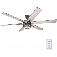 Honeywell Ceiling Fans 51035-01Kaliza Modern LED Ceiling Fan with Remote Control 6 Blade Large 56" Gun Metal 52"