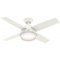 Hunter Dempsey Indoor Ceiling Fan with LED Light and Remote Control 44" White