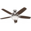 Hunter Fan Company 53090 Builder Deluxe Indoor Ceiling Fan with LED Light and Pull Chain Control 52" Brushed Nickel Finish