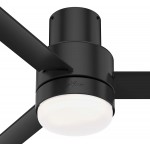 Hunter Fan Company Gimour 51333 Gilmour 44 Inch Multi Speed Quiet Indoor Outdoor Home Ceiling Fan with Handheld Remote Control 44 Matte Black finish