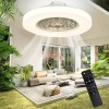 IYUNXI Modern Ceiling Fan with Lights Flush Mount Remote Control LED Dimming 3 Colors Lighting Low Profile Ceiling Fan 23 Inch,72W Enclosed Kitchen Bedroom Children's Room