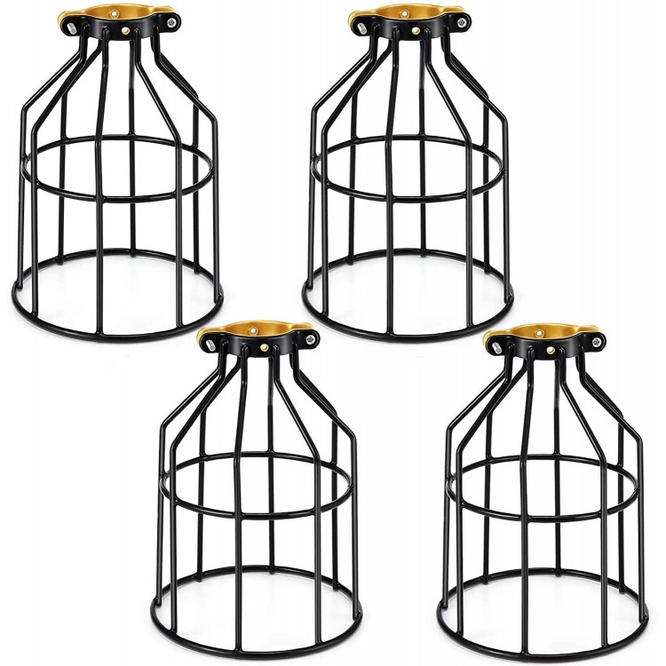 Kohree Metal Bulb Guard Lamp Cage for Pendant Light Lamp Holder Ceiling Fan Light Bulb Covers Vintage Open Style Industrial Grade Adjustable 4 PacksCage ONLY