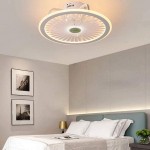LED Fan with Lighting Ceiling 36W Pendant Light Dimmable with Remote Control 3 Gear Adjustable Wind Speed Modern Nursery Quiet Fan 58CM Chandeliers Living Bedroom Kitchen Lamp Fixtures,White