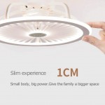 LED Fan with Lighting Ceiling 36W Pendant Light Dimmable with Remote Control 3 Gear Adjustable Wind Speed Modern Nursery Quiet Fan 58CM Chandeliers Living Bedroom Kitchen Lamp Fixtures,White