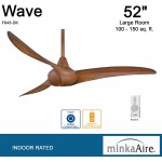 Minka-Aire F843-DK Wave 52" Ceiling Fan with Remote Control Distressed Koa