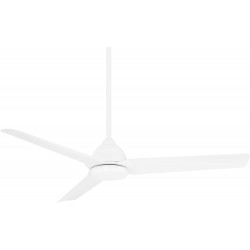 Mocha Indoor and Outdoor 3-Blade Smart Ceiling Fan 54in Matte White with Remote Control