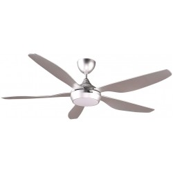 reiga 54" Silver DC Motor Modern Smart Ceiling Fan with Dimmable LED Light Kit Google Alexa App Remote Control for Living room Restaurant Bedroom Patio