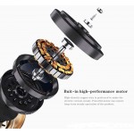 Retractable Ceiling Fan Light and Bluetooth Speaker RGB Color Changing 36W 49.2In music Black Invisible Ceiling Fan Remote
