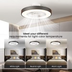 TOZING Bladeless Ceiling Fans with Lights 22 inches 2.4G Remote Control Fully Dimmable Lighting Flush Mount Low Profile Ceiling Fan for Bedroom Kids Room