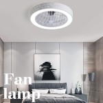 WenineStar Ceiling Fan with Lights Remote Control Fully Dimmable Caged LED Fixture Semi Flush Mount Enclosed Ceiling Fan for Low Profile Ceiling Room 22in White
