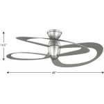 Willacy Collection 3-Blade Painted Nickel 48-Inch DC Motor Contemporary Ceiling Fan