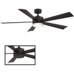 Wynd Indoor and Outdoor 5-Blade Smart Ceiling Fan 60in Bronze with 3000K LED Light Kit and Remote Control