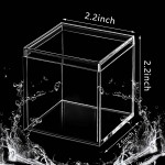 8 Pieces Clear Acrylic Plastic Square Cube Jewelry Box Mini Storage Box Mini Square Containers with Lids Storage Candy Box for Candy Pill and Tiny Jewelry 2.2 x 2.2 x 2.2 Inch