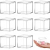 8 Pieces Clear Acrylic Plastic Square Cube Jewelry Box Mini Storage Box Mini Square Containers with Lids Storage Candy Box for Candy Pill and Tiny Jewelry 2.2 x 2.2 x 2.2 Inch