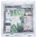 AB Designs 6899ABD Super Satchel Double Deep with Lift-Out Tray and Removable Dividers Stackable Home Storage Organization Container Clear with Sliver Latches and Handle