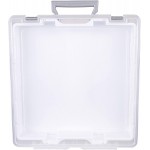 AB Designs 6899ABD Super Satchel Double Deep with Lift-Out Tray and Removable Dividers Stackable Home Storage Organization Container Clear with Sliver Latches and Handle