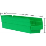 Akro-Mils 30128 Plastic Nesting Shelf Bin Box 18-Inch x 4-Inch x 4-Inch Blue 12-Pack