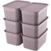 AREYZIN Plastic Storage Bins With Lid Set of 6 Storage Baskets for Organizing Container Lidded Storage Organizer Bins for Shelves Drawers Desktop Closet Playroom Classroom Office 10.6X7.5X5.1 Inches Purple
