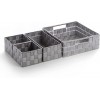 BINO 4-Piece Woven Strap Storage Basket Organizer Set Shelf Organizer with Built-in Carry Handles Light Grey