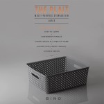 BINO Woven Plastic Storage Basket Large Grey