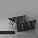 BINO Woven Plastic Storage Basket Large Grey