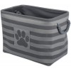 Bone Dry Pet Storage Collection Striped Paw Patch Bin Large Rectangle Gray
