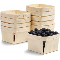 Bright Creations One Pint Wooden Berry Baskets 4 Inches 10-Pack