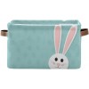 Bunny Large Foldable Storage Basket,Rabbit Easter Storage Bin Fabric Collapsible Organizer Bag with Handles 15x11x9.5 inch