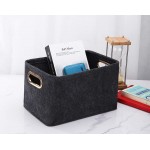Collapsible Storage Bins Foldable Felt Fabric Storage Basket Organizer Boxes Containers with Handles Metal Handles for Nursery Toys,Kids Room,Clothes,Towels,Magazine
