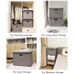 Foldable Large-Capacity Storage Bins with Lids and Metal Handle Closet Organizers and Storage Bins for Living Room Bedroom Nursery Closet Dormitory or Office 2-Pack