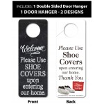 Foldable Shoe Cover Holder Black with Bonus Please Use Shoe Covers Double Sided Door Hanger