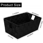 homyfort Woven Shelf Storage Tote Basket Bins Container Storage Boxes Cube Organizer with Built-in Handles for Bedroom Office Closet Clothes Kids Room Nursery 3pkBlack