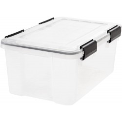 IRIS USA 19 Quart Weathertight Storage Box Clear