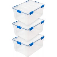 IRIS USA 60 Quart Weathertight Plastic Storage Bin Tote Organizing Container with Durable Lid and Seal and Secure Latching Buckles