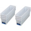 Mainstays Slim Plastic Storage Trays Baskets in White- Set of 6