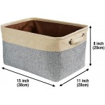 MALIHONG Personalized Foldable Storage Basket Collapsible Sturdy Fabric Dog Toys Storage Bin Cube with Handles for Organizing Shelf Home Closet  Grey and White Large Size 15" x 11" x 8"