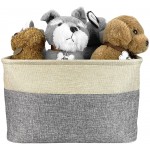 MALIHONG Personalized Foldable Storage Basket Collapsible Sturdy Fabric Dog Toys Storage Bin Cube with Handles for Organizing Shelf Home Closet  Grey and White Large Size 15" x 11" x 8"